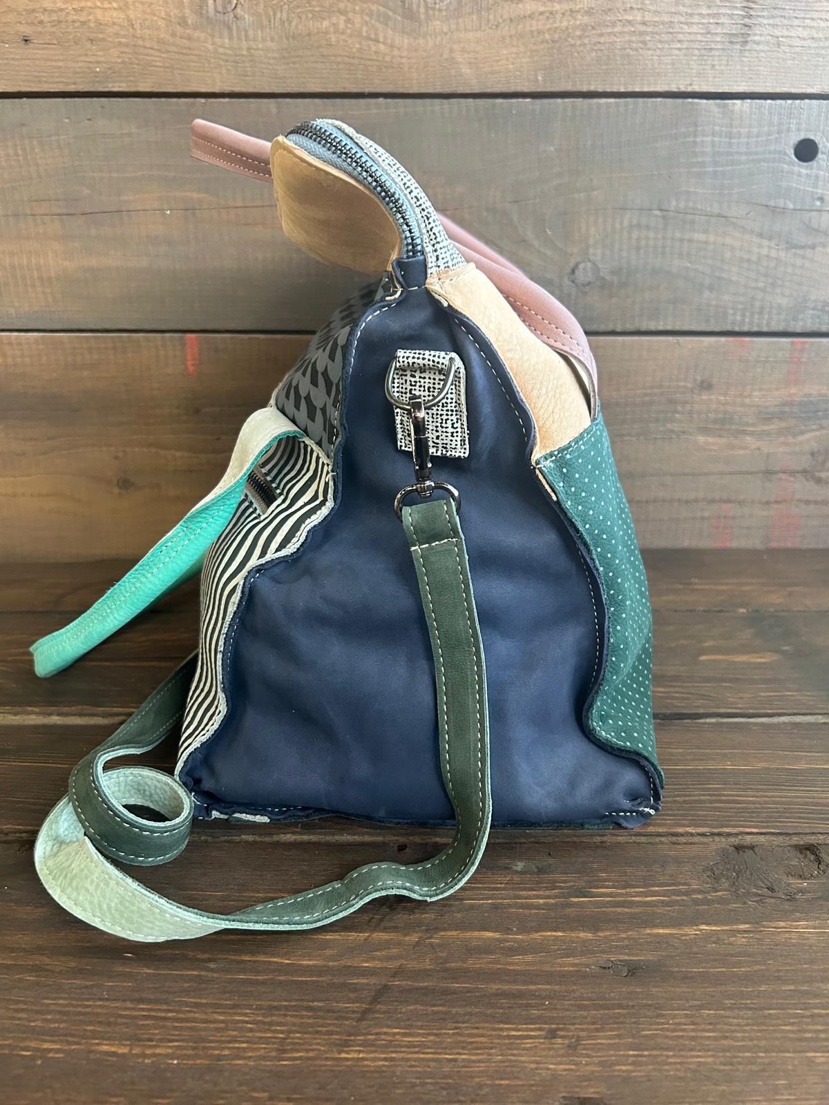 FESTIGLIA sacca in pelle patch d