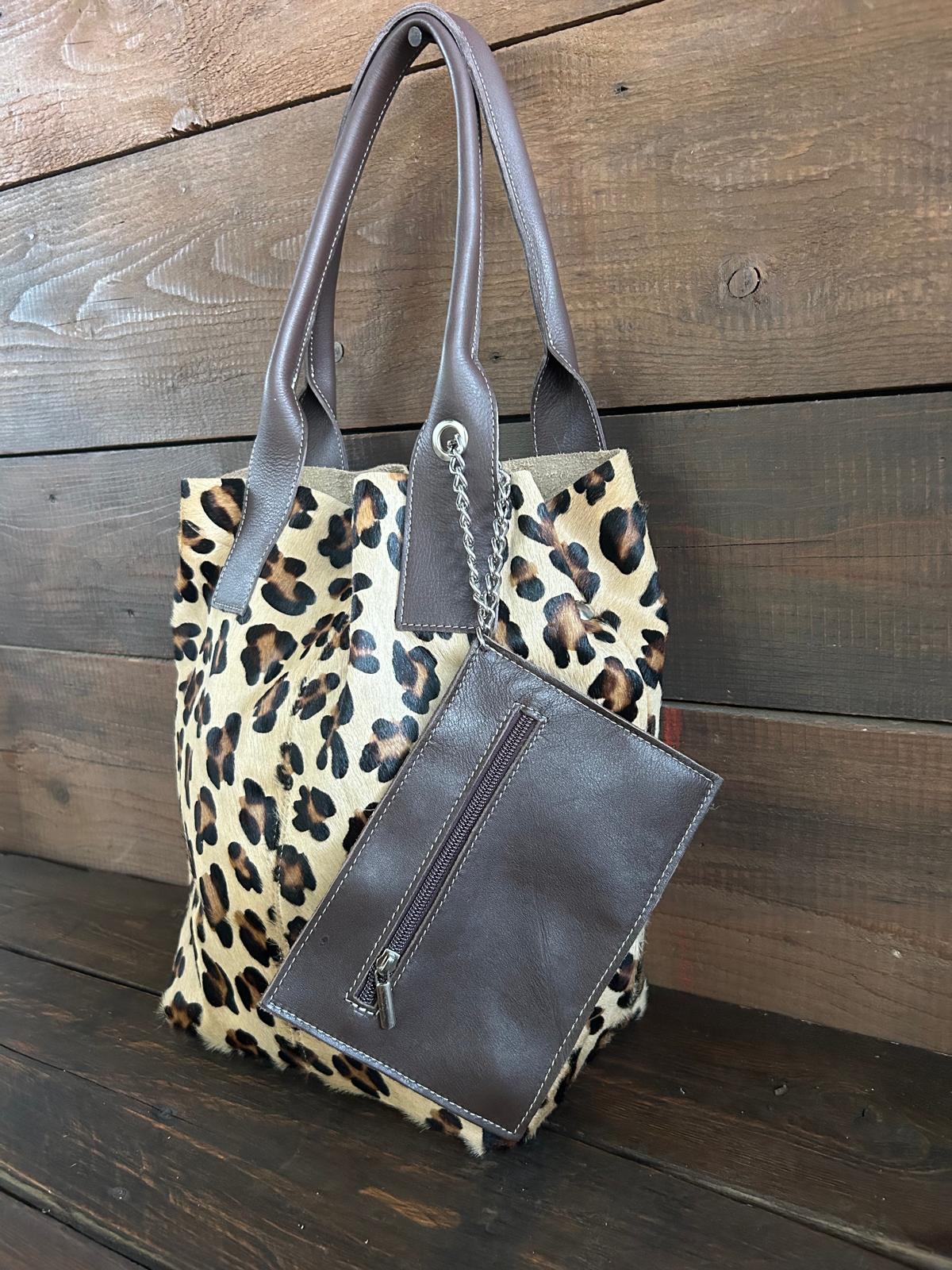 Sacca in pelle EREBA  Leopardy