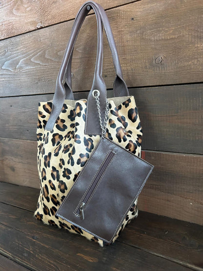 Sacca in pelle EREBA  Leopardy