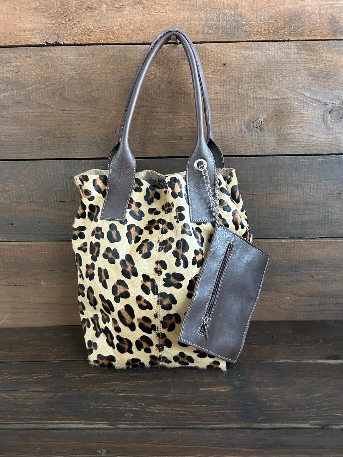 Sacca in pelle EREBA  Leopardy