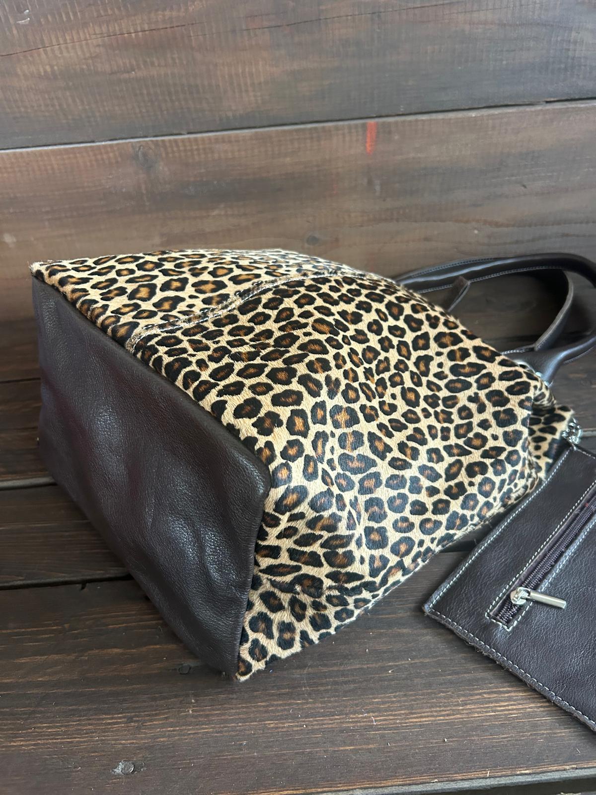 Sacca in pelle EREBA Leopardata