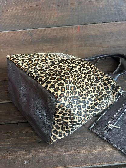 Sacca in pelle EREBA Leopardata